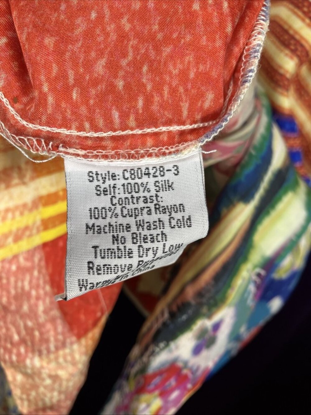 M Johnny Was Otti Tia 2 Pockets Silk Tie Front Kimono Lagenlook Patchwork - Picture 5 of 6